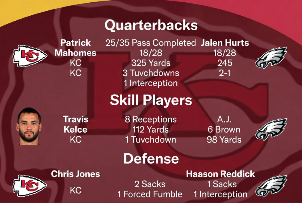 kansas city chiefs vs philadelphia eagles match player stats