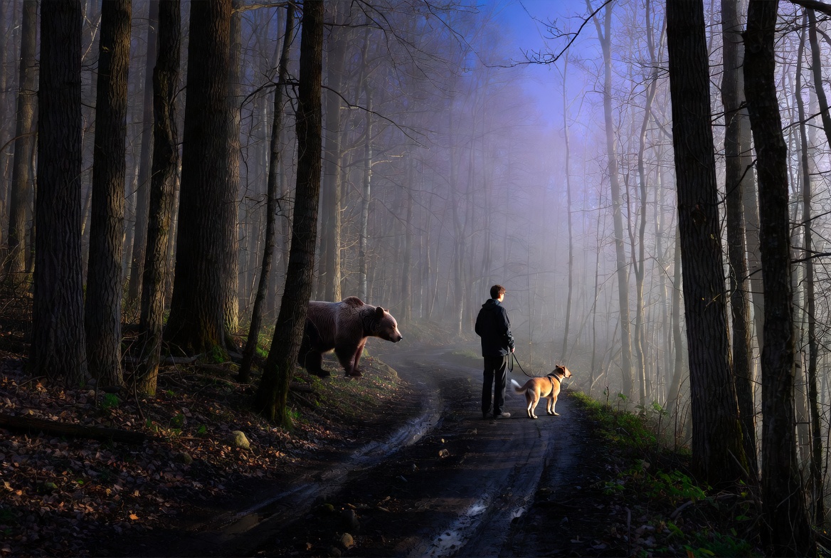 grizzly bear dog walker encounter