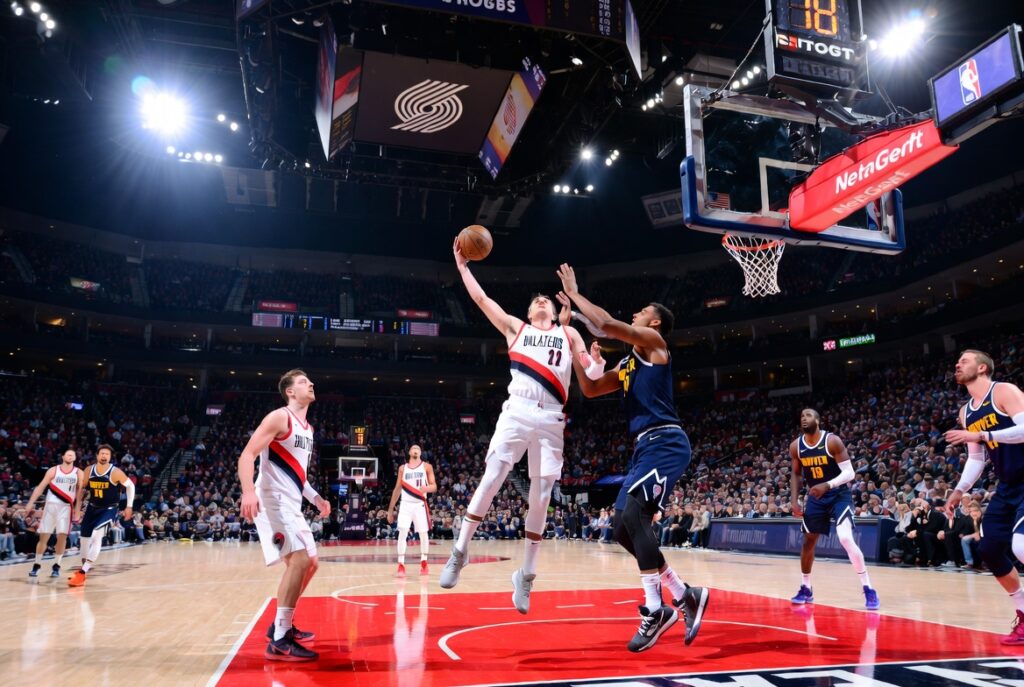 portland trail blazers vs denver nuggets match player stats