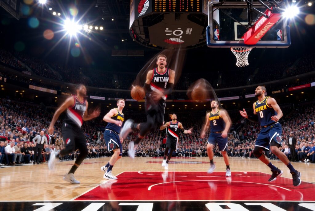 portland trail blazers vs denver nuggets match player stats