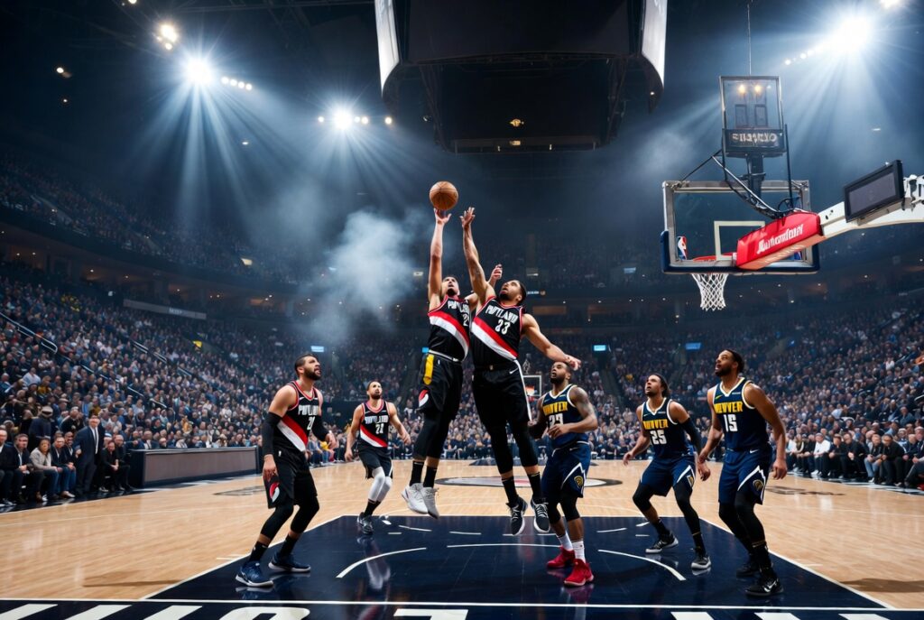 portland trail blazers vs denver nuggets match player stats